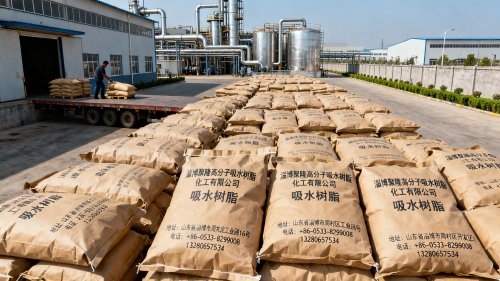 吸水树脂产品装车现场