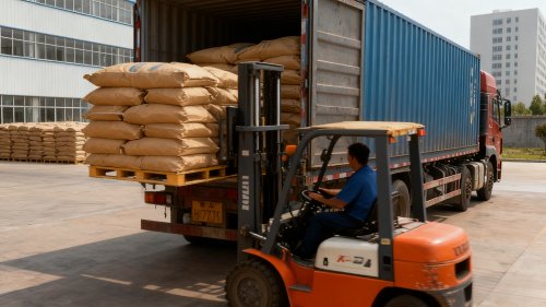 吸水树脂SPA产品从仓库装车运输