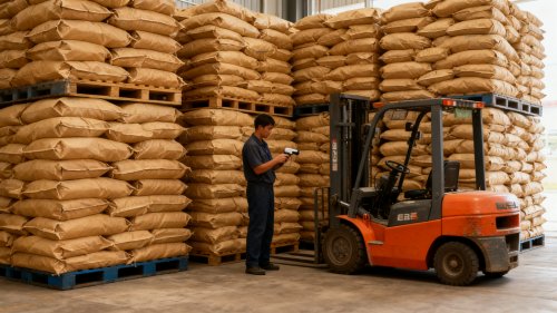 高吸水树脂猫砂原料批量发货装车图