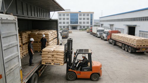 沙地用吸水树脂装车准备出厂