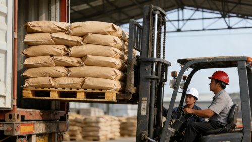 高吸水性树脂装车物流照片