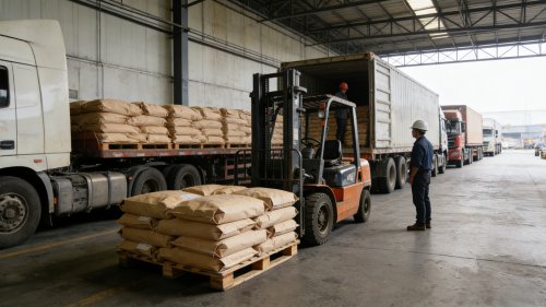 煤矿吸水树脂工厂装车现场