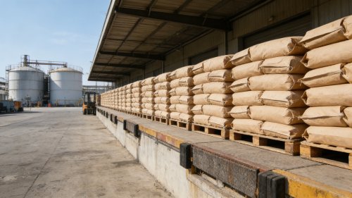 粉末120目吸水树脂在工厂装车现场