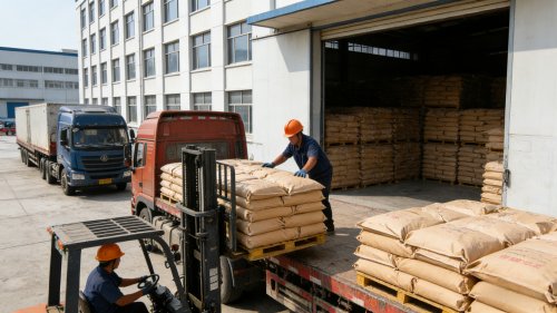 粉末120目吸水树脂成品正在装载