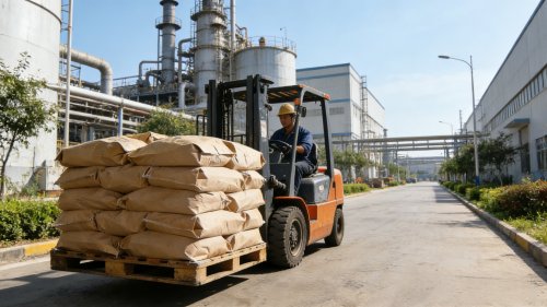 舟山高分子吸水树脂厂区装车现场