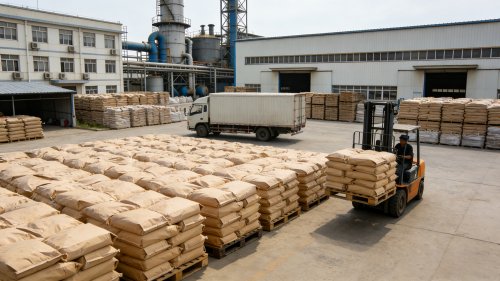 淄博聚隆高分子吸水树脂化工有限公司工厂装车现场