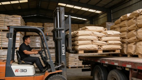 淄博聚隆高分子吸水树脂化工有限公司产品装车现场