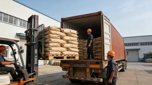 高吸水树脂产品整车装车出厂展示