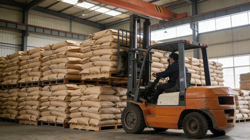 仓库区高分子吸水树脂球整箱装车