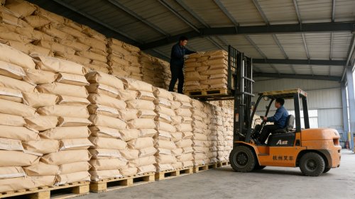 高吸水树脂成品装车待发