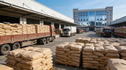 工厂厂区吸水树脂产品装车现场